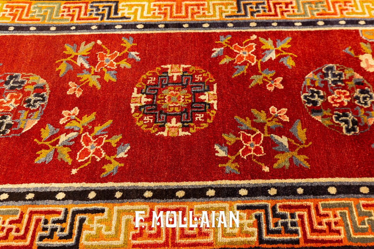 Antique Tibetan Rug Red Field n°:715174